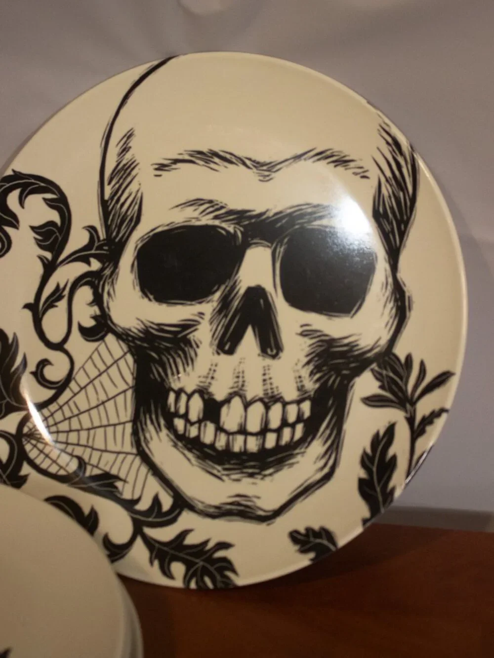 Hyde & Eek Skull & Spider Melamine Plates – Set of 4 – Retired Target Halloween